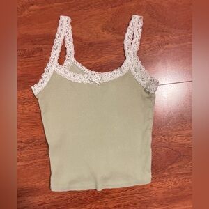 Hollister Lace Trim Camisole - Light Green